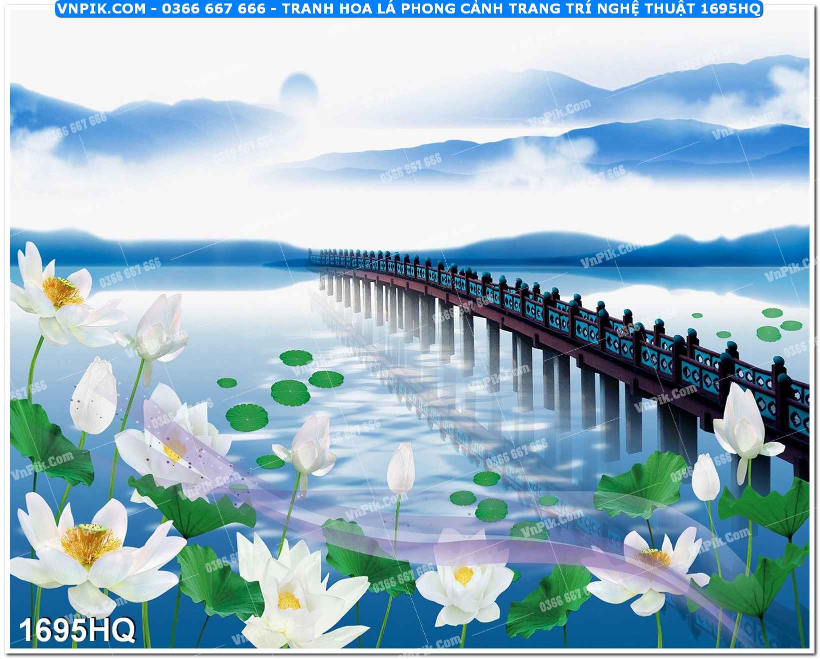 Tranh hoa lá phong cảnh trang trí nghệ thuật 1695HQ