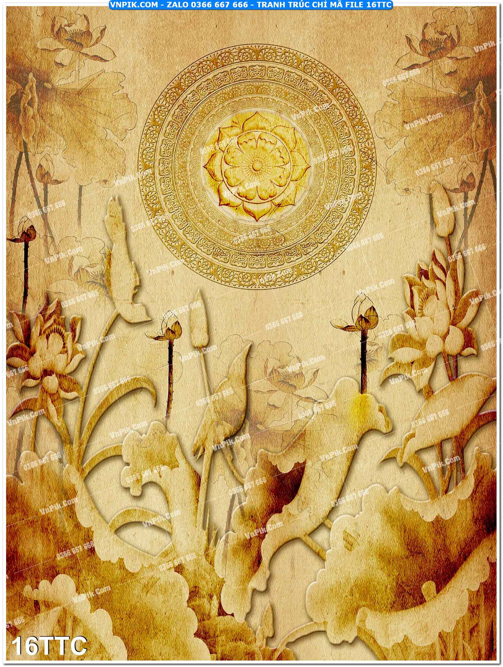 Tranh trúc chỉ – tranh trang trí bàn thờ 16TTC