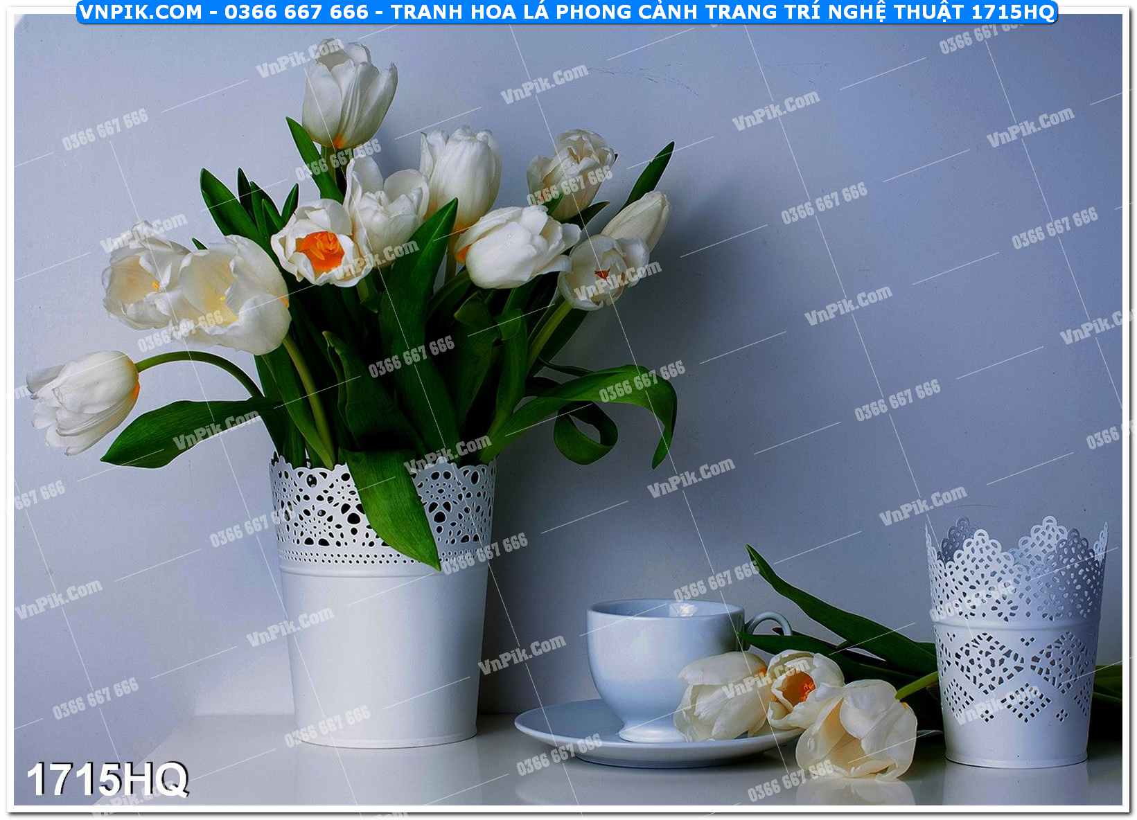 Tranh hoa lá phong cảnh trang trí nghệ thuật 1715HQ