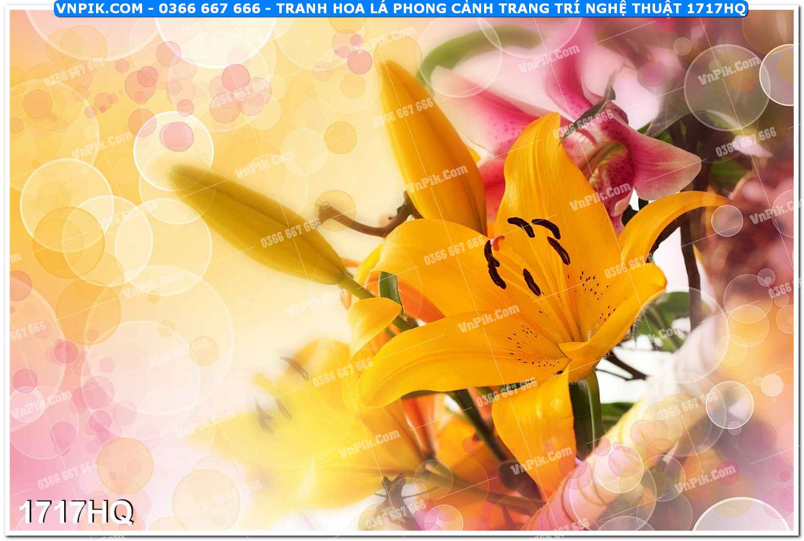 Tranh hoa lá phong cảnh trang trí nghệ thuật 1717HQ