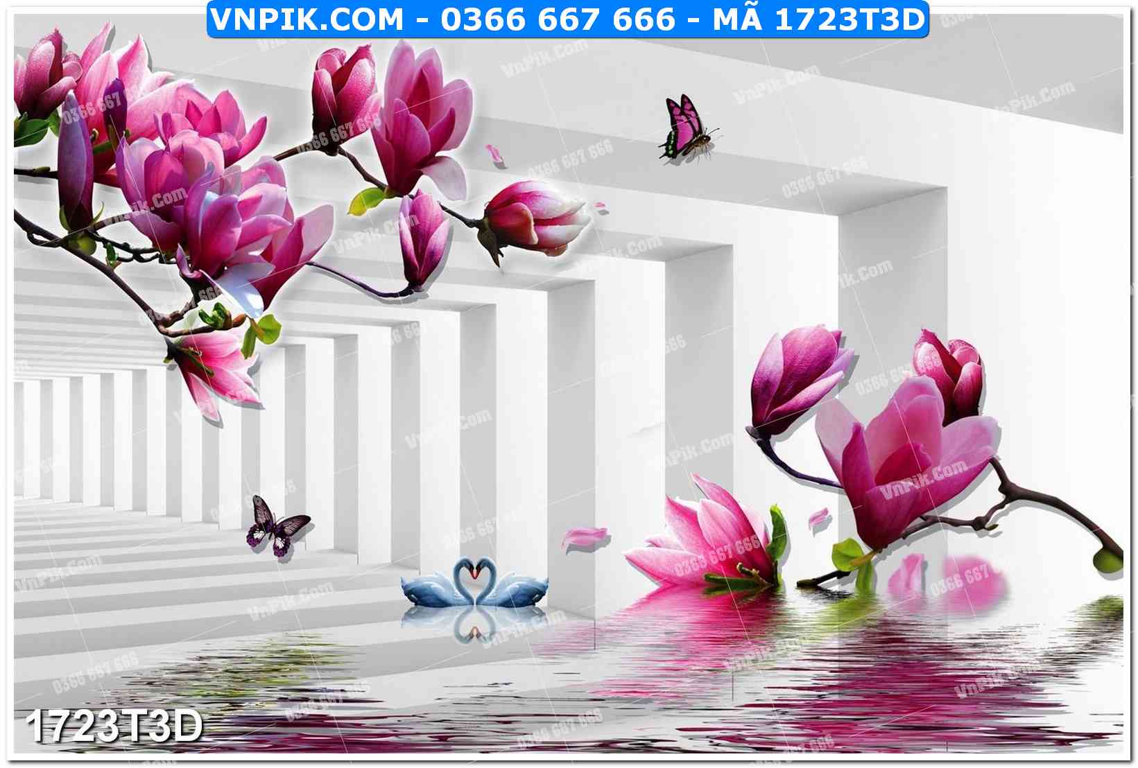 Trah Treo Tường – Tranh 3D Hiện Đại 1723T3D