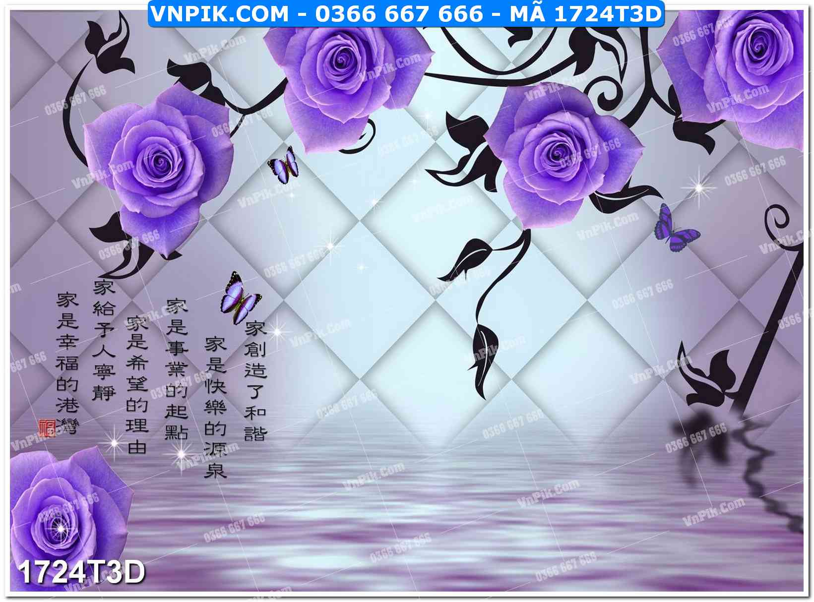Trah Treo Tường – Tranh 3D Hiện Đại 1724T3D
