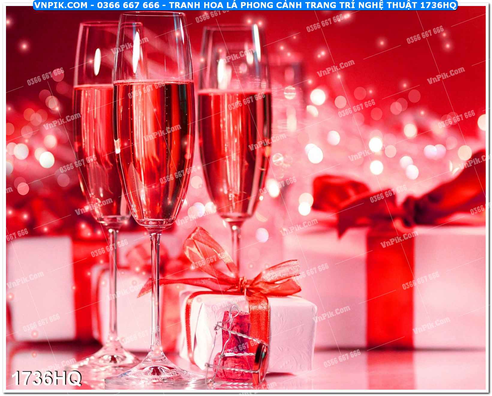 Tranh hoa lá phong cảnh trang trí nghệ thuật 1736HQ