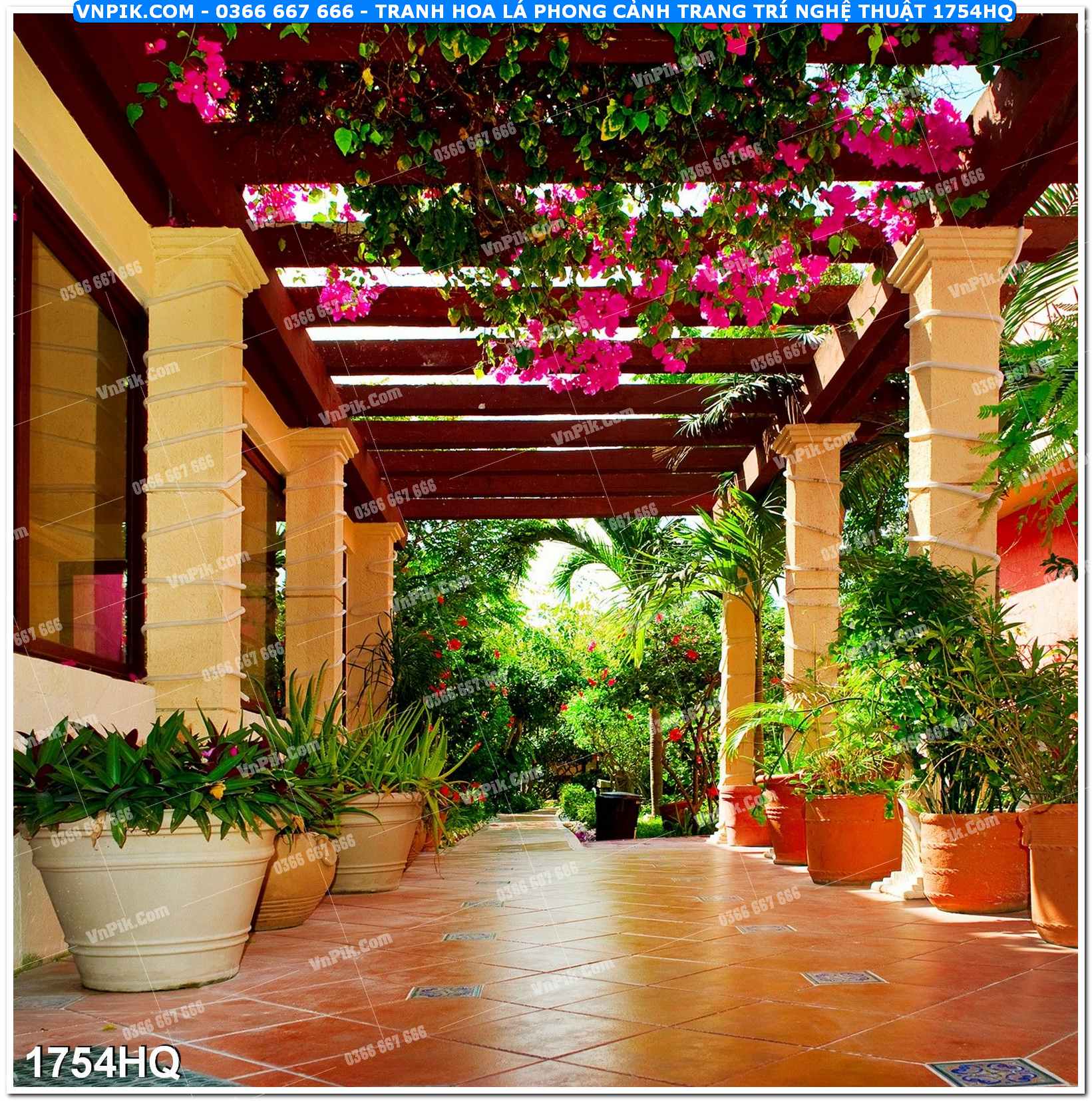 Tranh hoa lá phong cảnh trang trí nghệ thuật 1754HQ