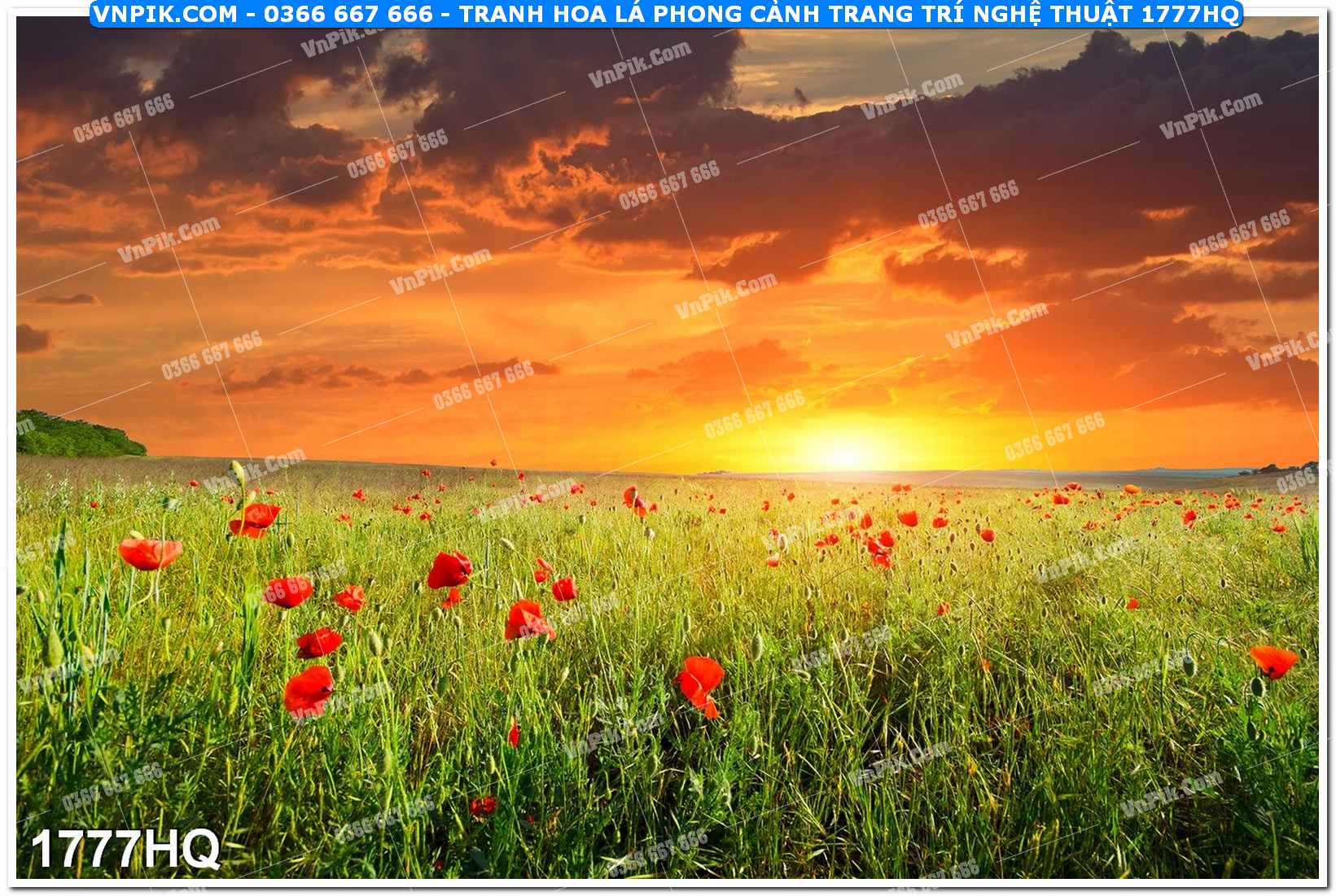 Tranh hoa lá phong cảnh trang trí nghệ thuật 1777HQ