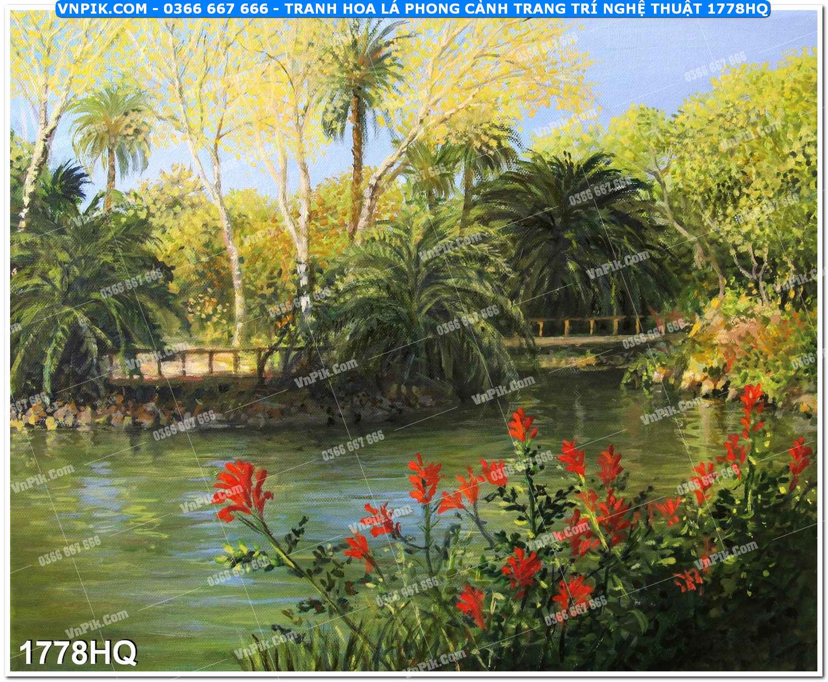 Tranh hoa lá phong cảnh trang trí nghệ thuật 1778HQ