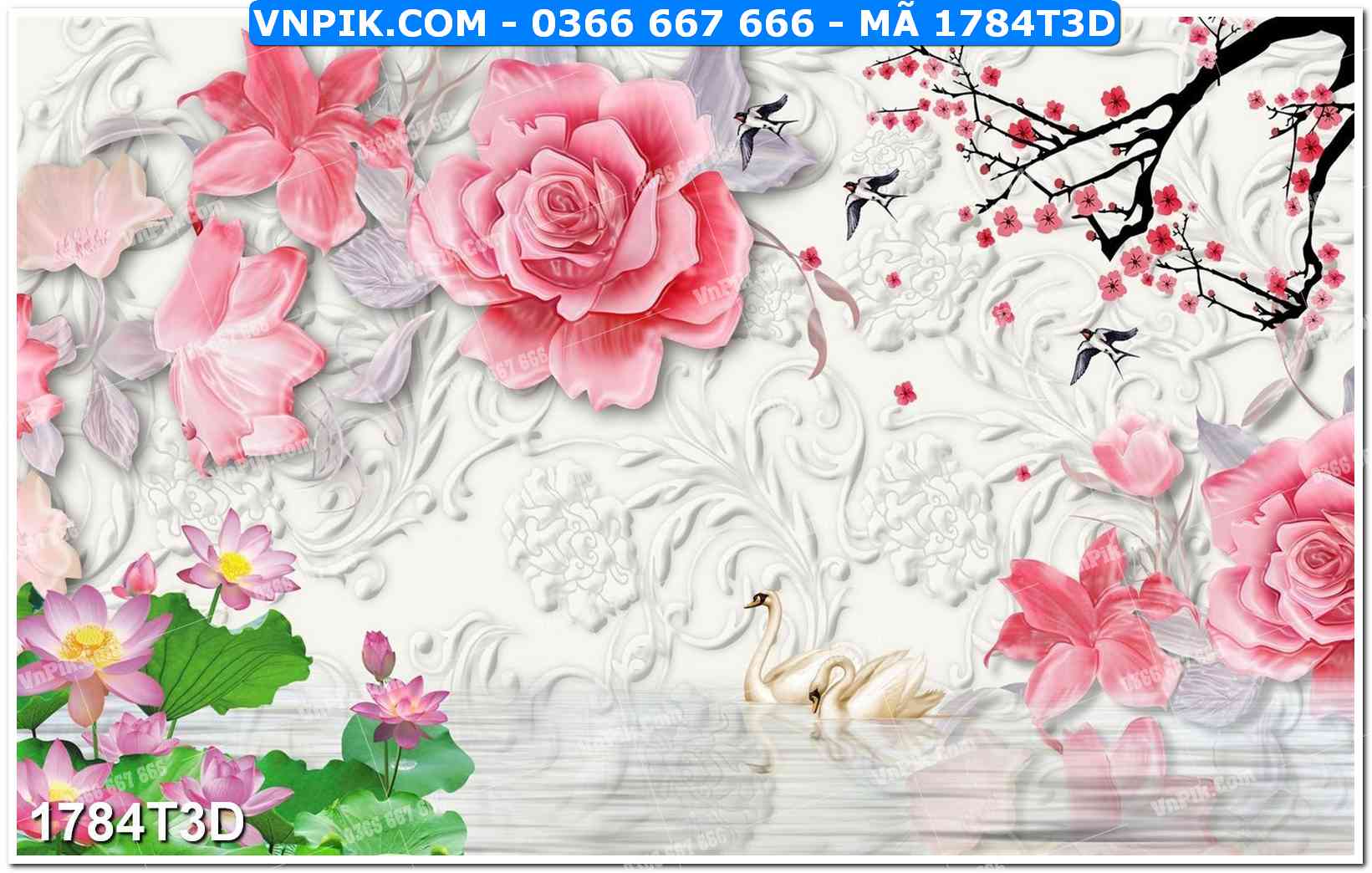 Trah Treo Tường – Tranh 3D Hiện Đại 1784T3D