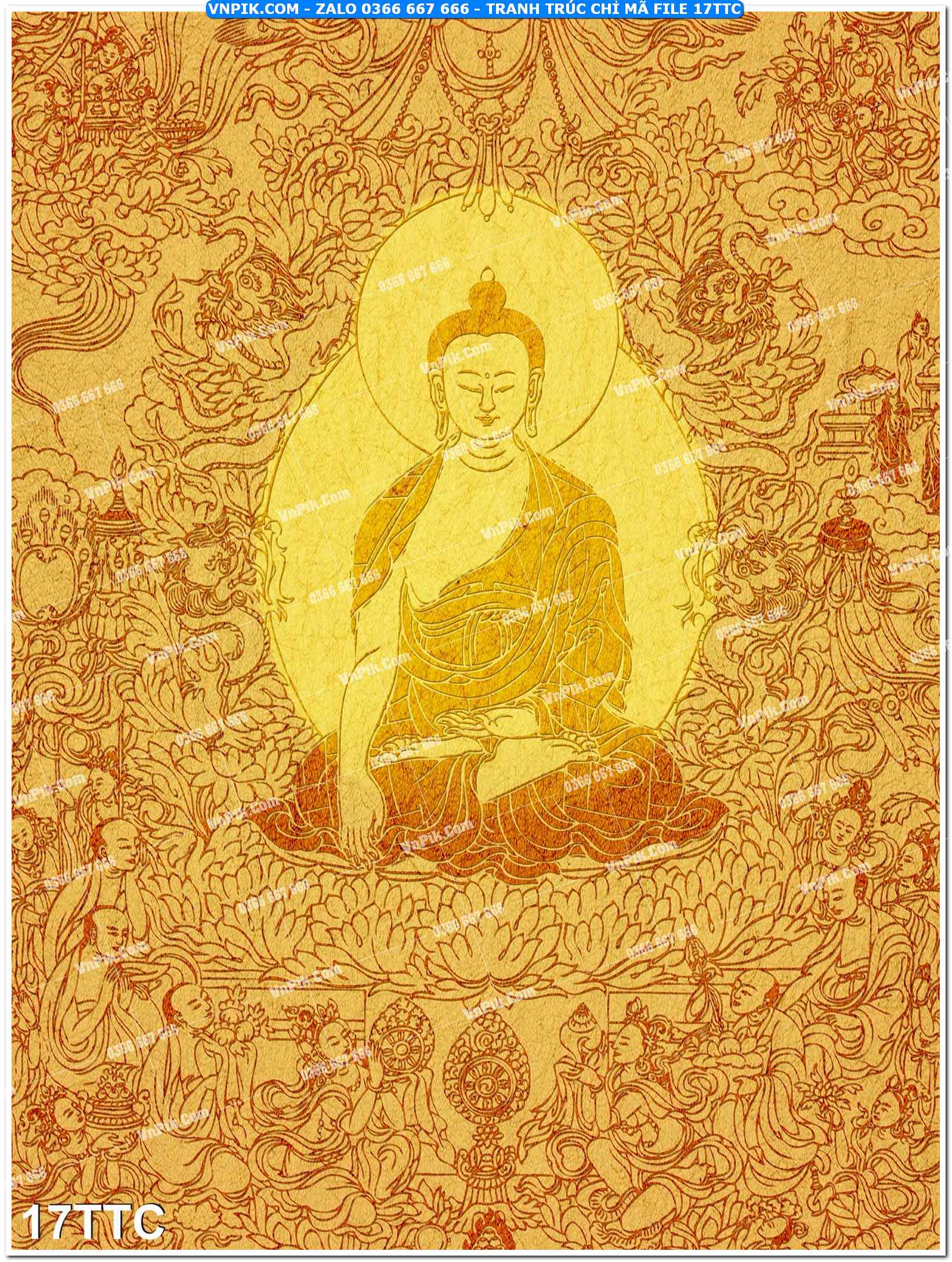 Tranh trúc chỉ – tranh trang trí bàn thờ 17TTC