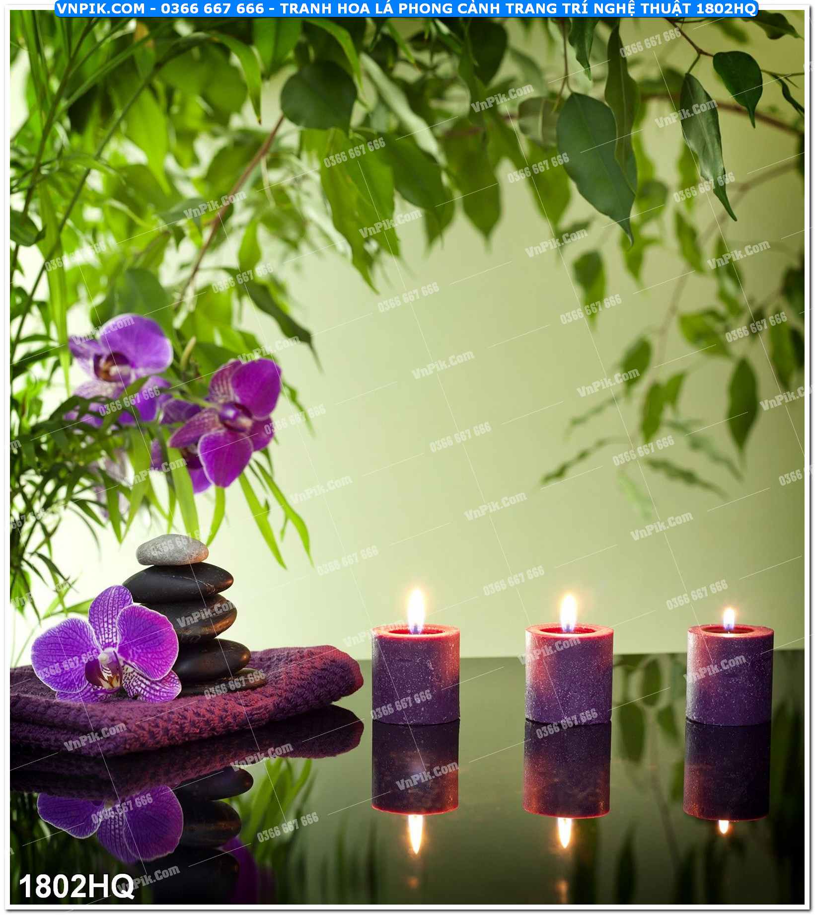 Tranh hoa lá phong cảnh trang trí nghệ thuật 1802HQ