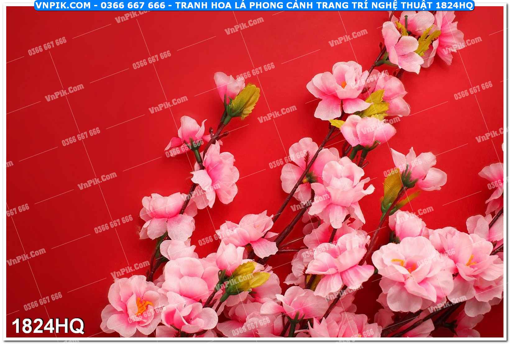 Tranh hoa lá phong cảnh trang trí nghệ thuật 1824HQ
