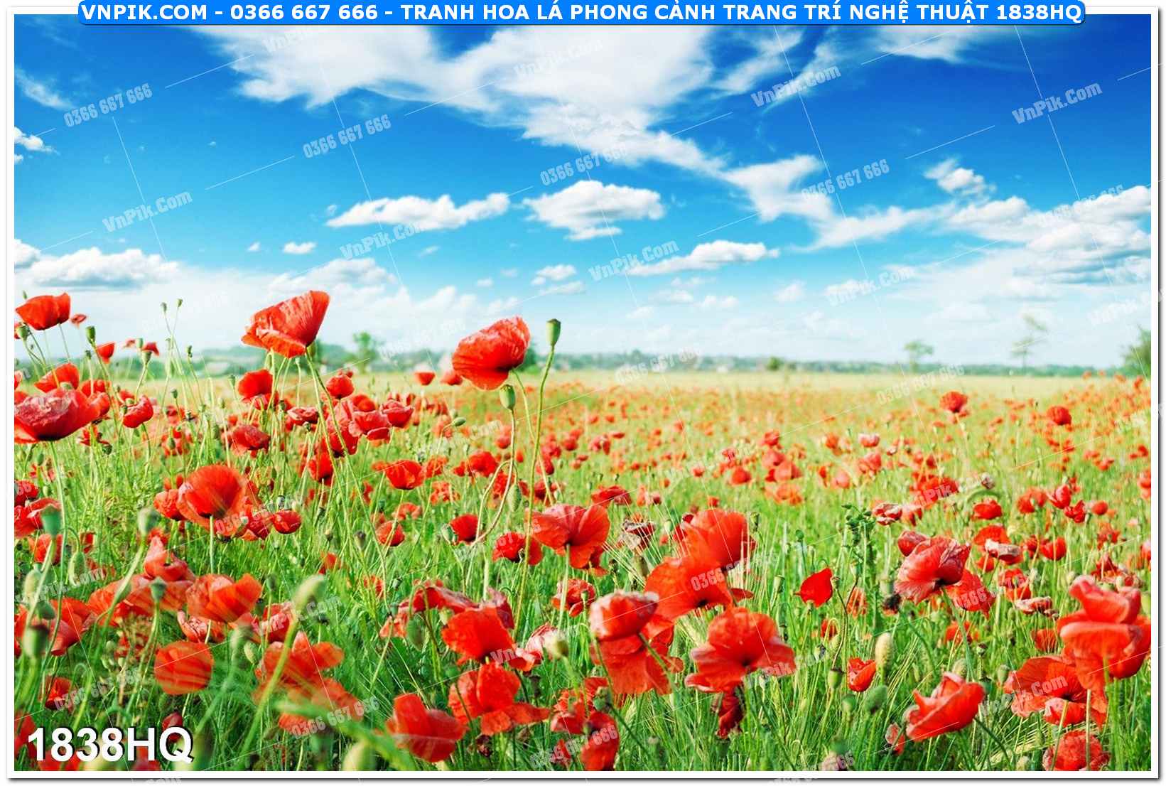 Tranh hoa lá phong cảnh trang trí nghệ thuật 1838HQ