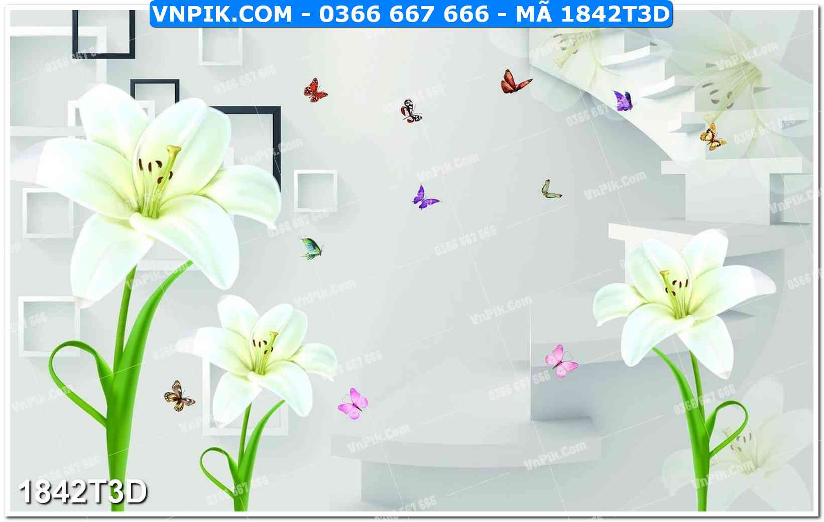 Trah Treo Tường – Tranh 3D Hiện Đại 1842T3D