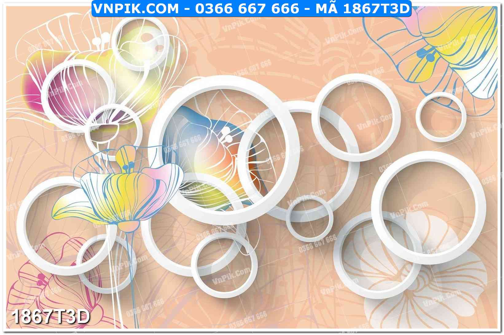 Trah Treo Tường – Tranh 3D Hiện Đại 1867T3D