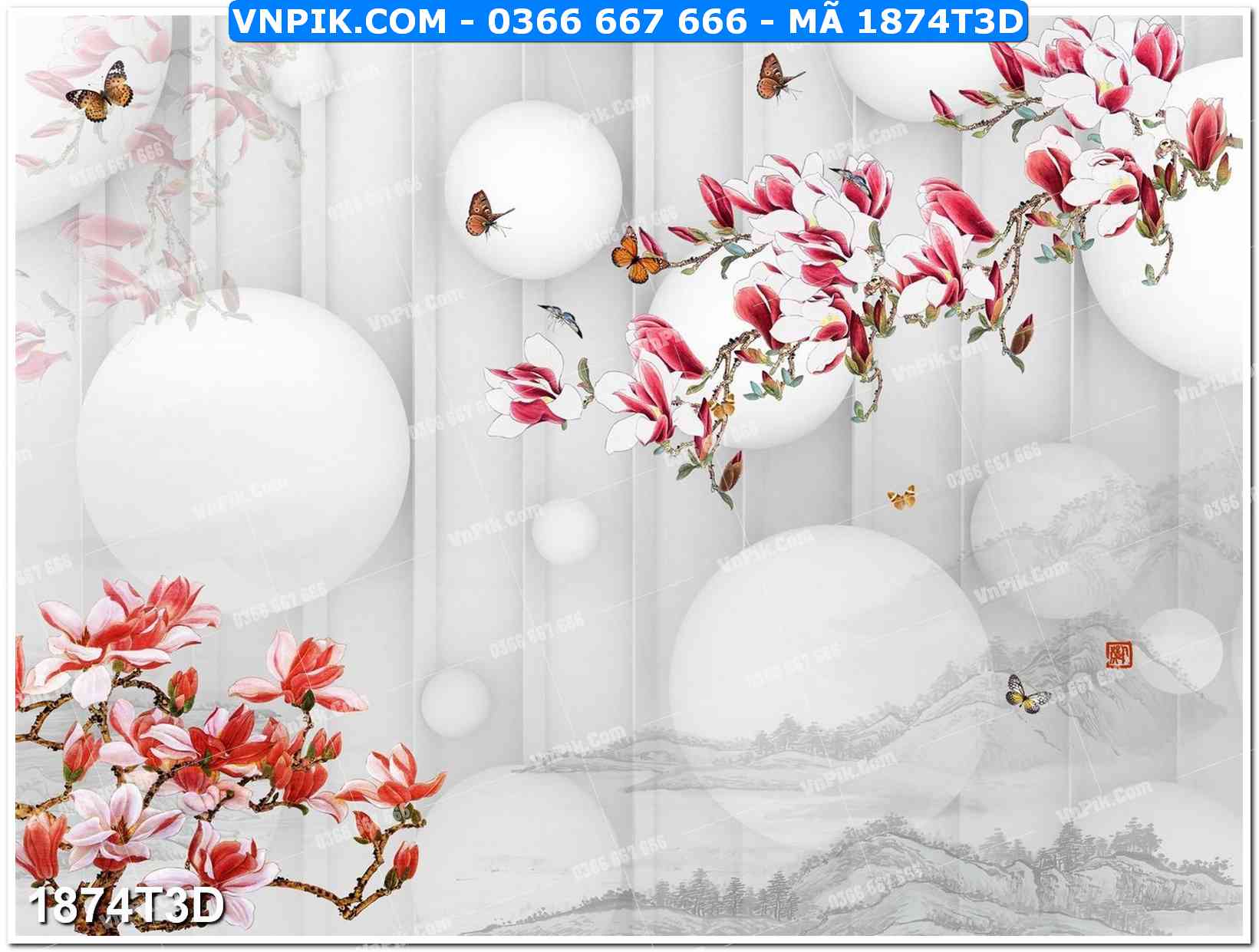 Trah Treo Tường – Tranh 3D Hiện Đại 1874T3D