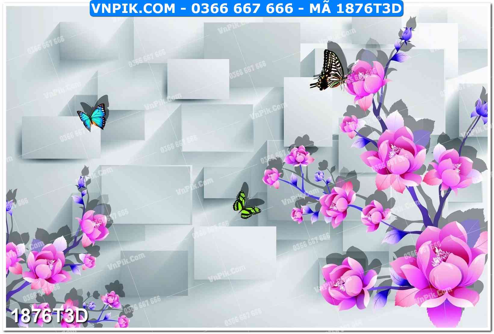 Trah Treo Tường – Tranh 3D Hiện Đại 1876T3D