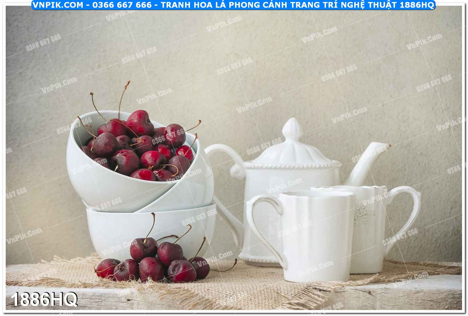 Tranh hoa lá phong cảnh trang trí nghệ thuật 1886HQ