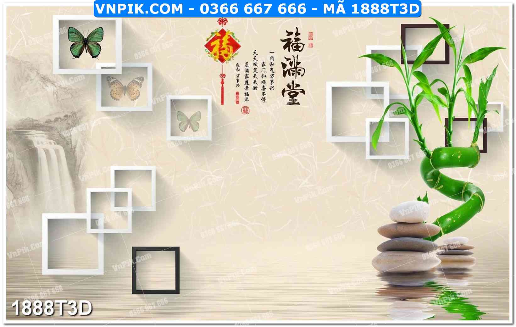 Trah Treo Tường – Tranh 3D Hiện Đại 1888T3D