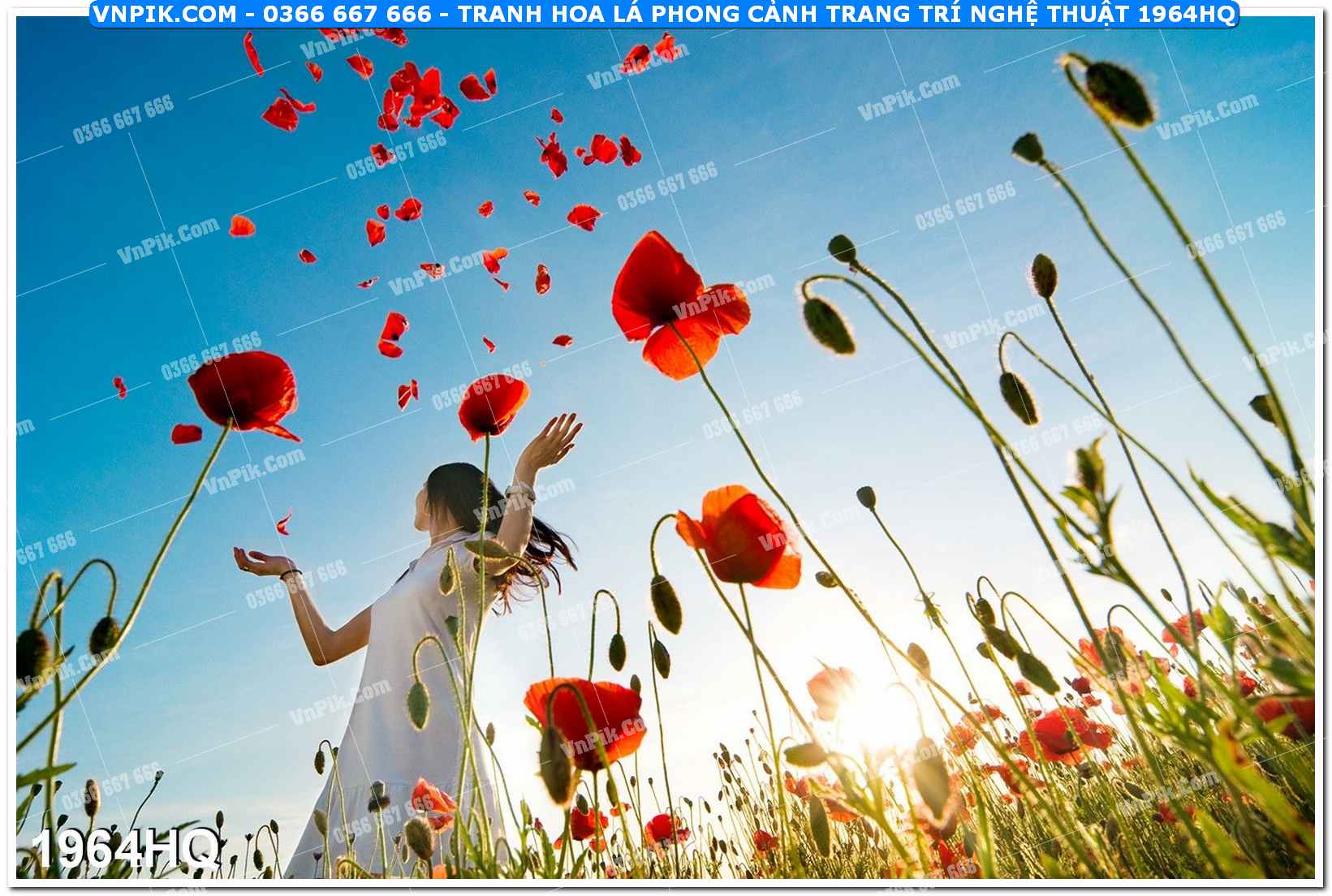 Tranh hoa lá phong cảnh trang trí nghệ thuật 1964HQ