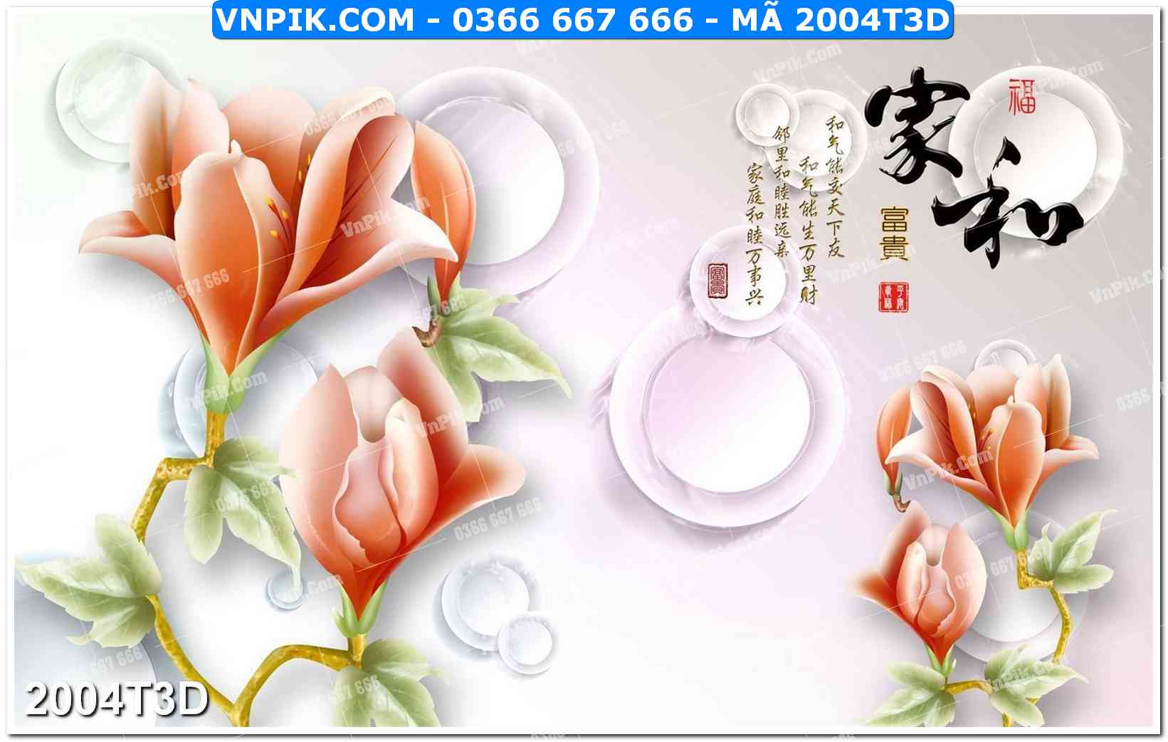 Trah Treo Tường – Tranh 3D Hiện Đại 2004T3D