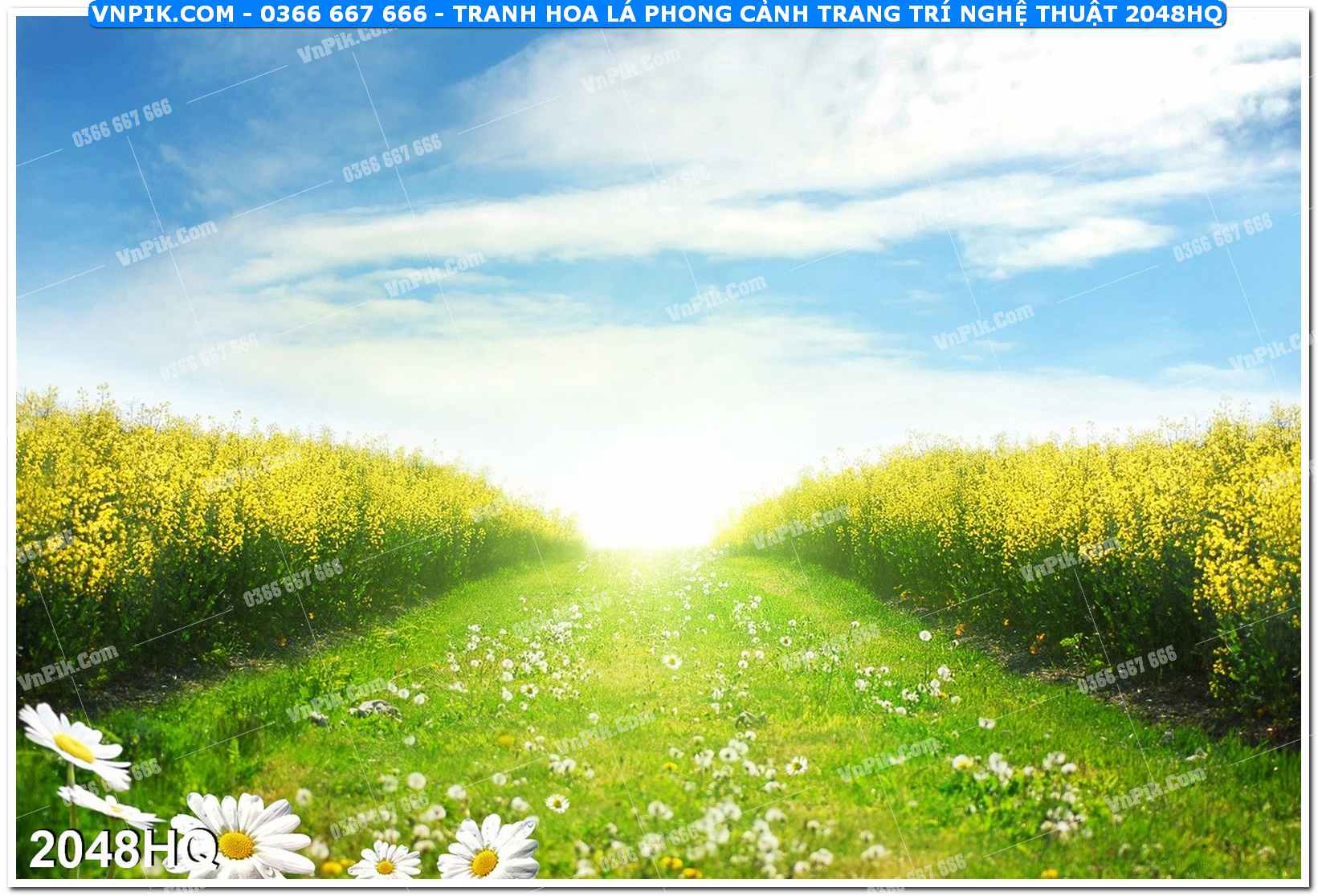 Tranh hoa lá phong cảnh trang trí nghệ thuật 2048HQ