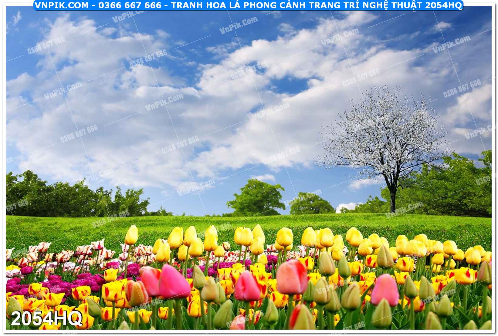 Tranh hoa lá phong cảnh trang trí nghệ thuật 2054HQ