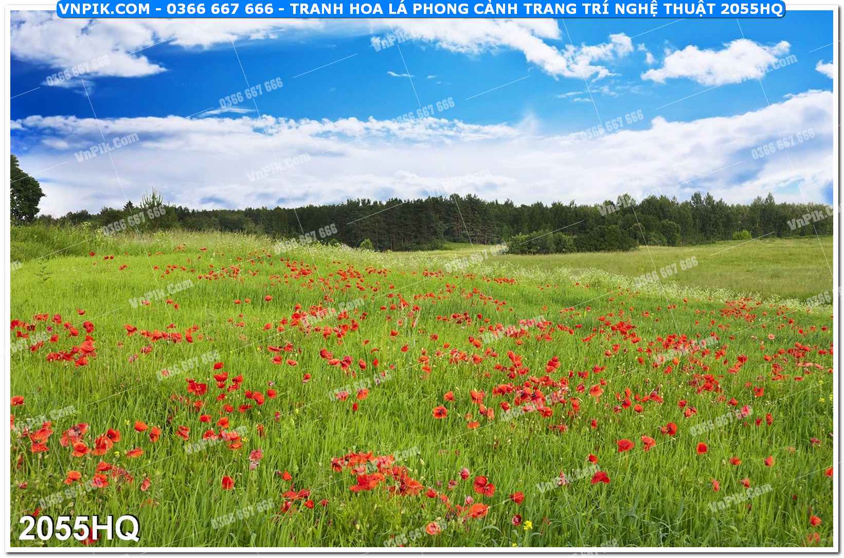 Tranh hoa lá phong cảnh trang trí nghệ thuật 2055HQ
