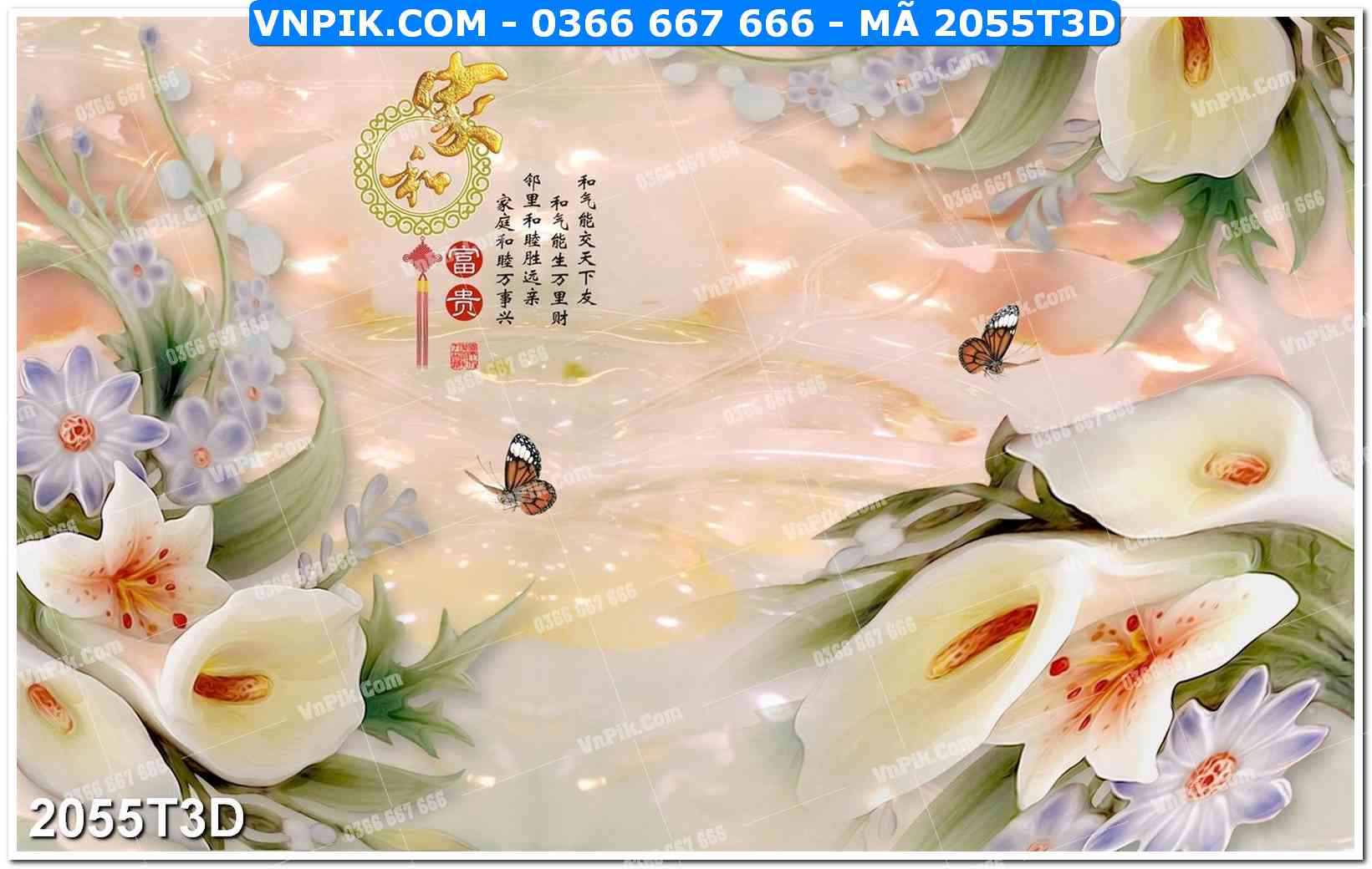 Trah Treo Tường – Tranh 3D Hiện Đại 2055T3D