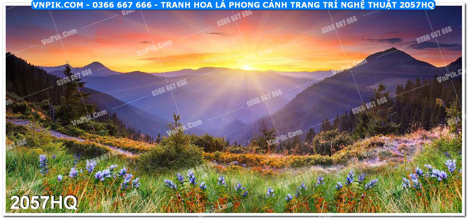 Tranh hoa lá phong cảnh trang trí nghệ thuật 2057HQ