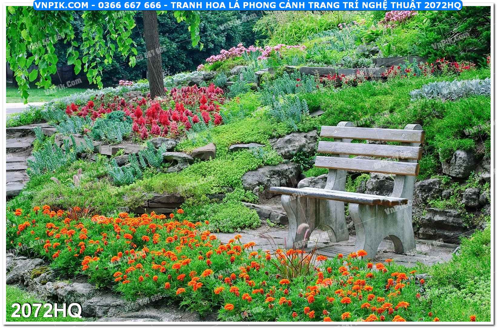 Tranh hoa lá phong cảnh trang trí nghệ thuật 2072HQ