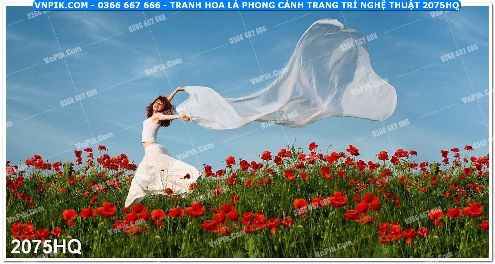 Tranh hoa lá phong cảnh trang trí nghệ thuật 2075HQ