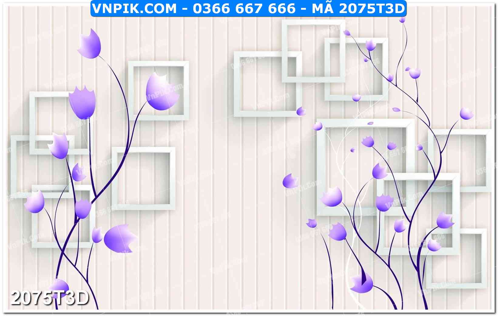 Trah Treo Tường – Tranh 3D Hiện Đại 2075T3D