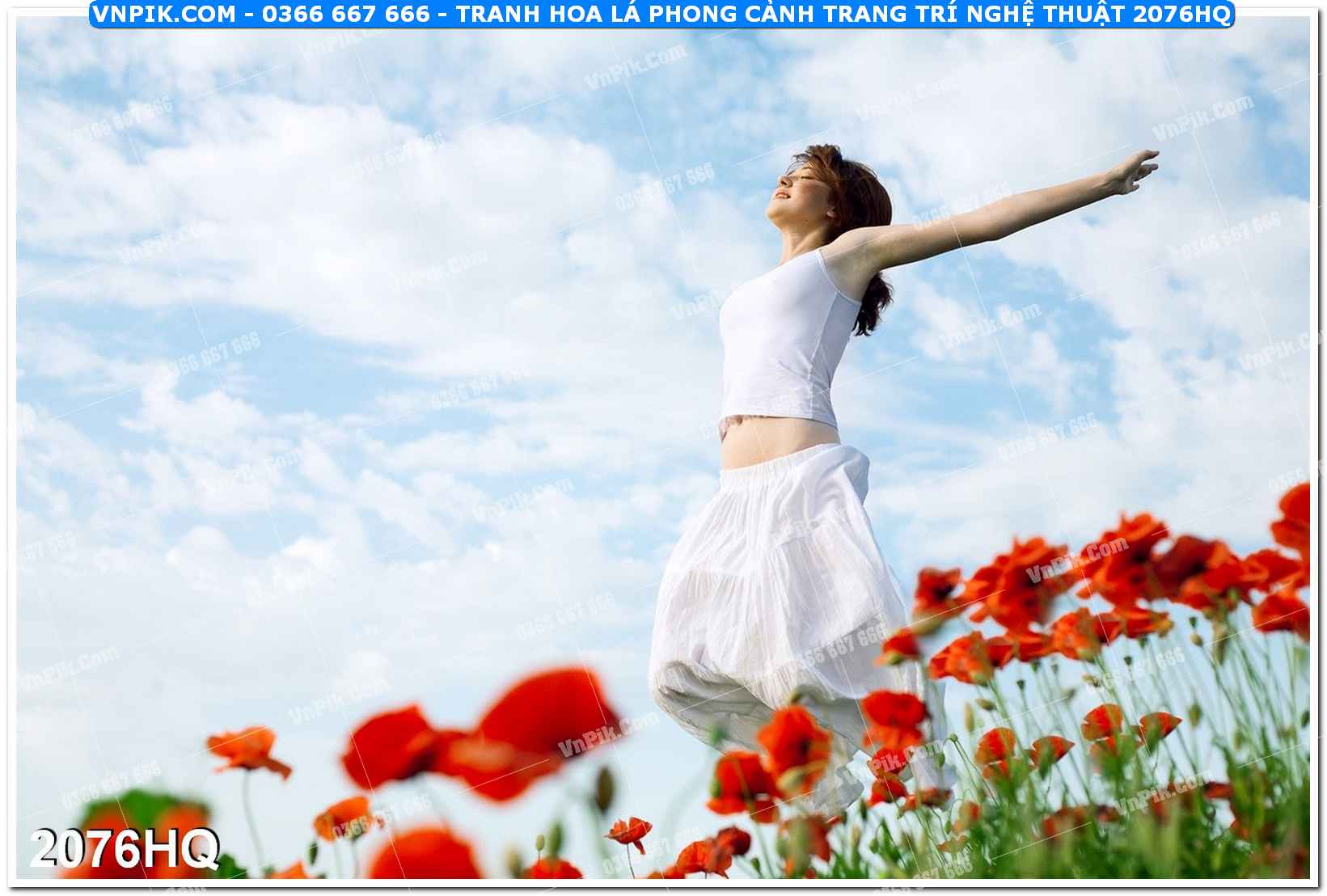 Tranh hoa lá phong cảnh trang trí nghệ thuật 2076HQ