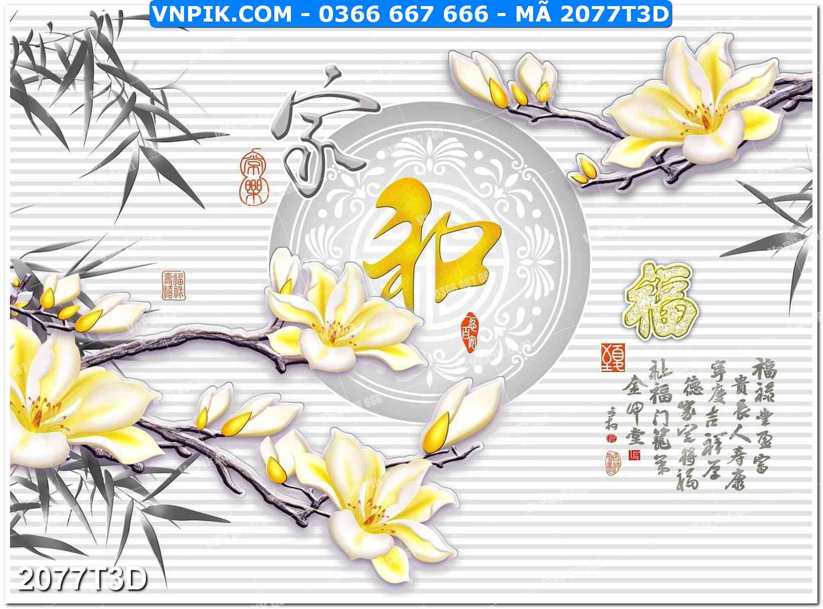 Trah Treo Tường – Tranh 3D Hiện Đại 2077T3D