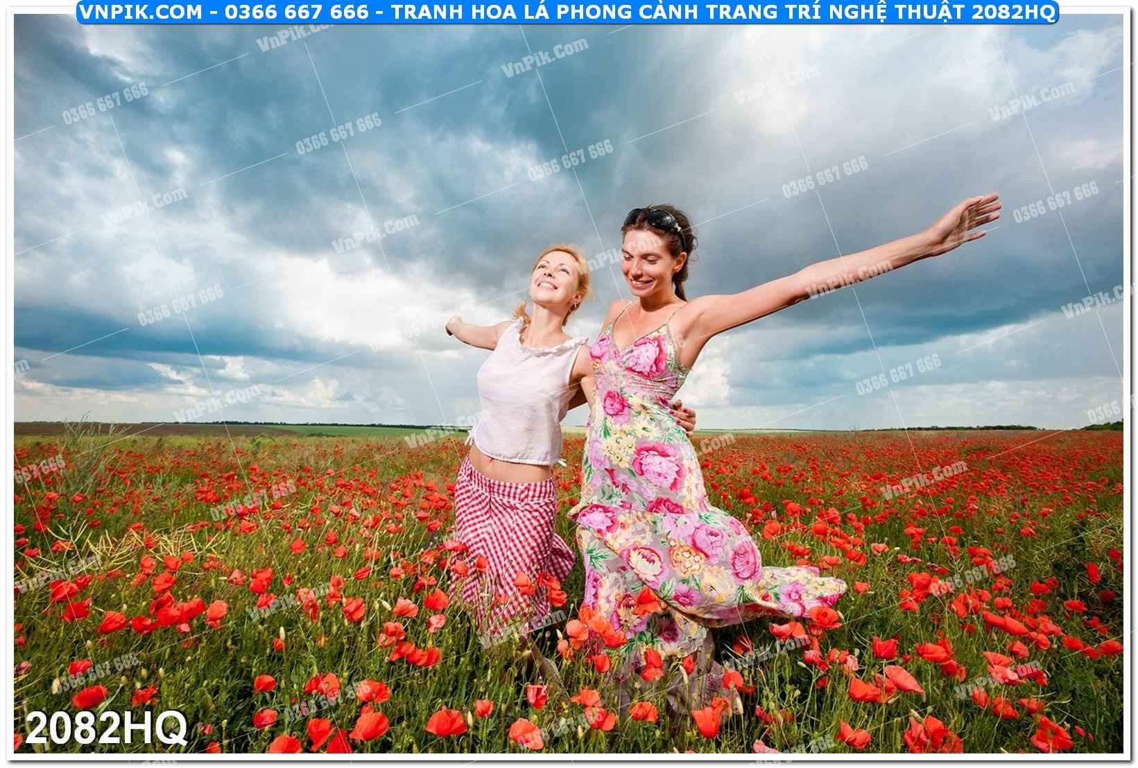 Tranh hoa lá phong cảnh trang trí nghệ thuật 2082HQ