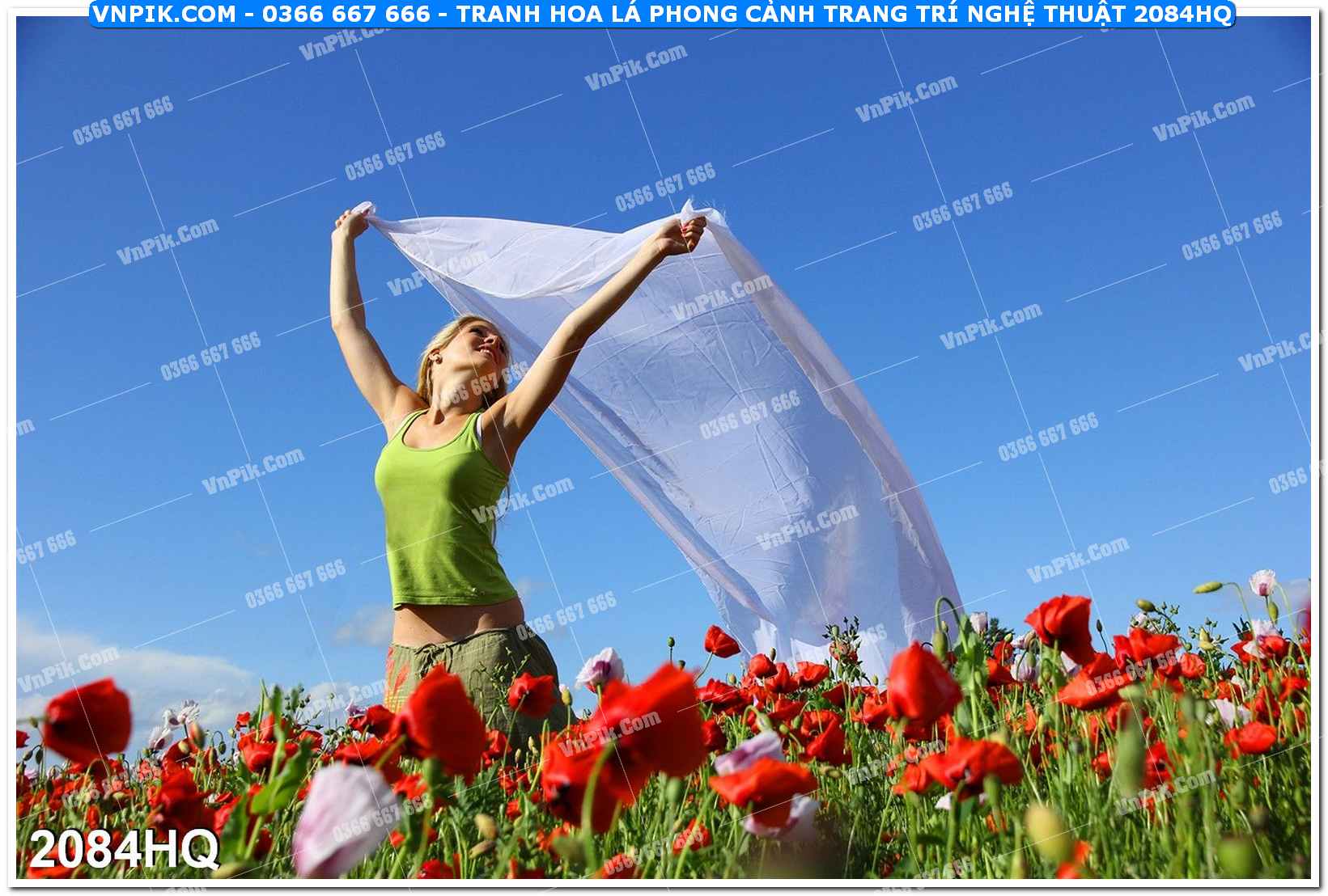Tranh hoa lá phong cảnh trang trí nghệ thuật 2084HQ