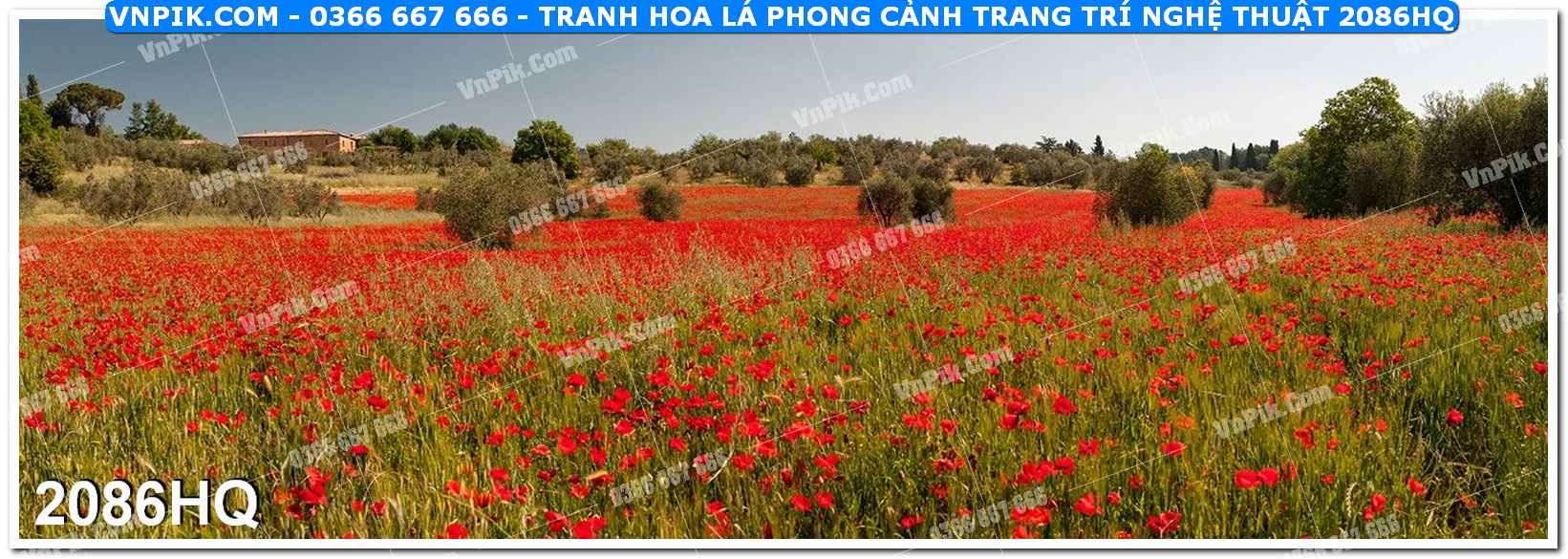 Tranh hoa lá phong cảnh trang trí nghệ thuật 2086HQ