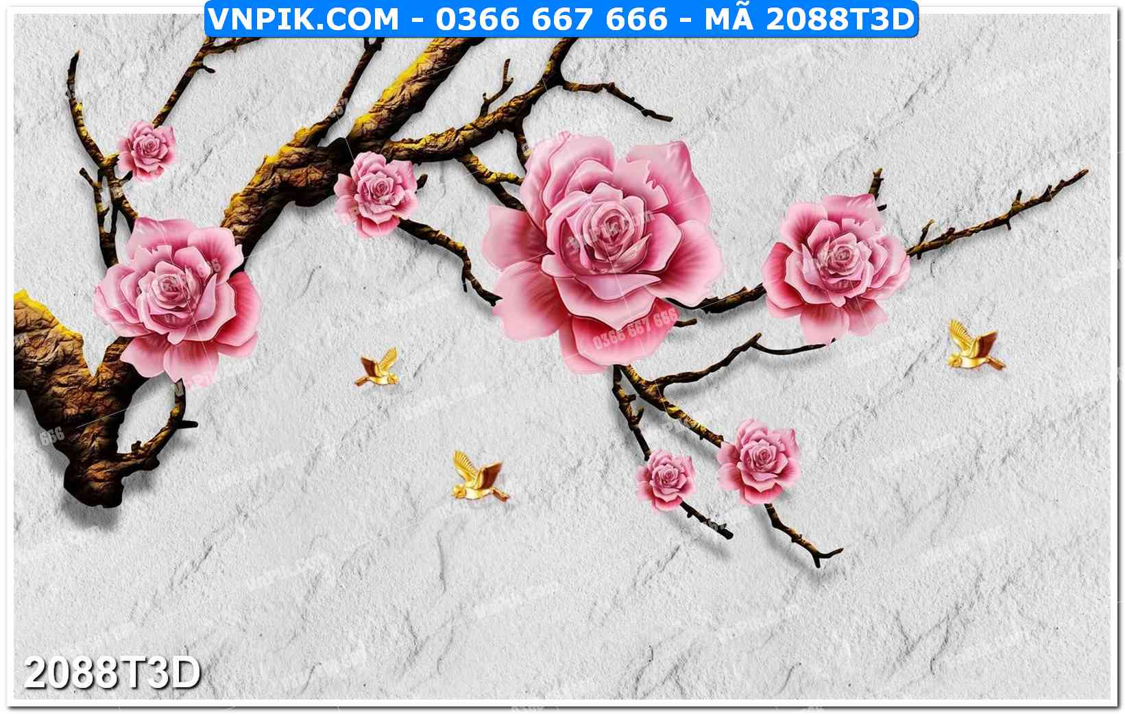 Trah Treo Tường – Tranh 3D Hiện Đại 2088T3D