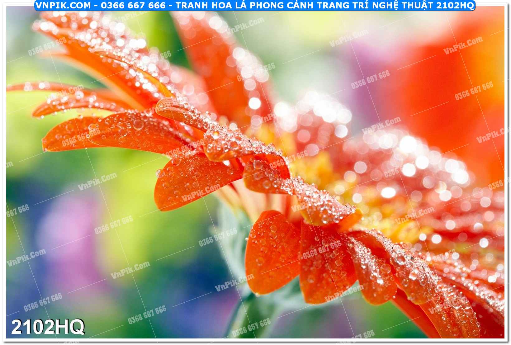 Tranh hoa lá phong cảnh trang trí nghệ thuật 2102HQ