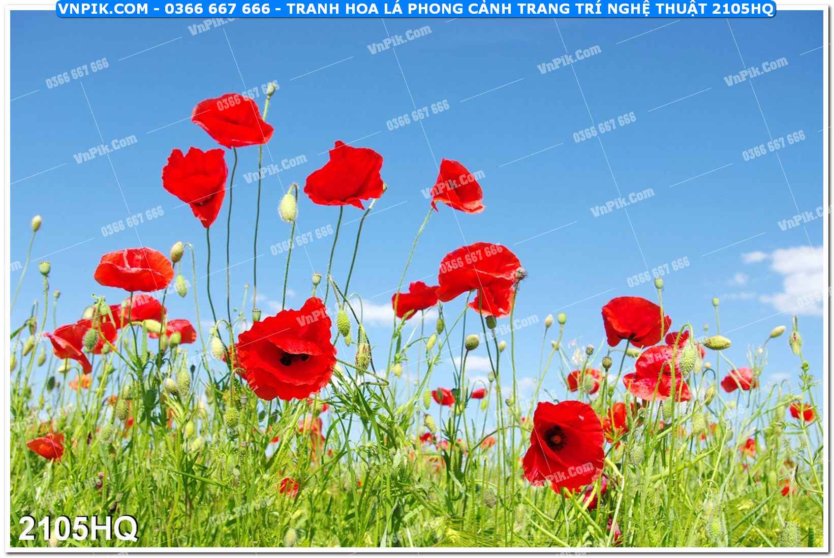 Tranh hoa lá phong cảnh trang trí nghệ thuật 2105HQ