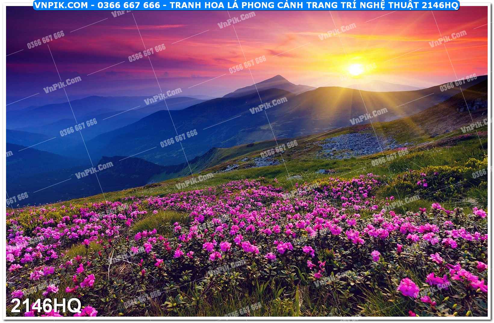 Tranh hoa lá phong cảnh trang trí nghệ thuật 2146HQ