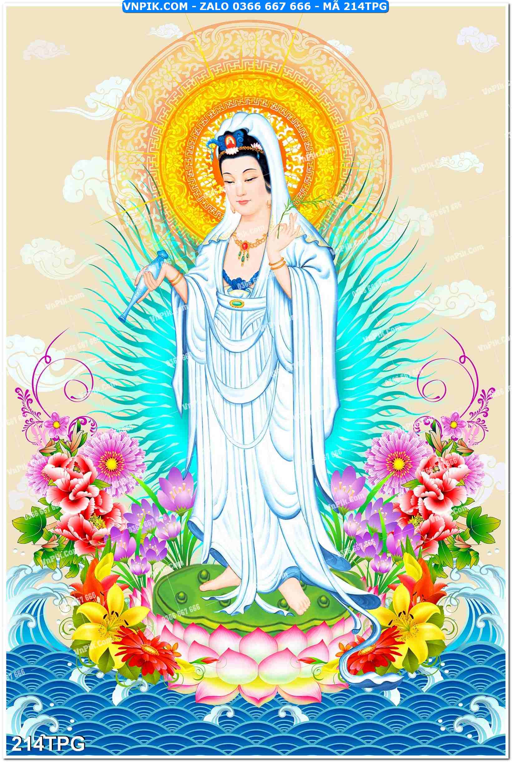 Tranh Phật Giáo Treo Tường – Tranh Bồ Tát Mã File 214TPG