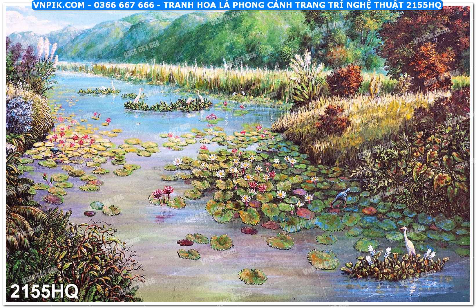 Tranh hoa lá phong cảnh trang trí nghệ thuật 2155HQ