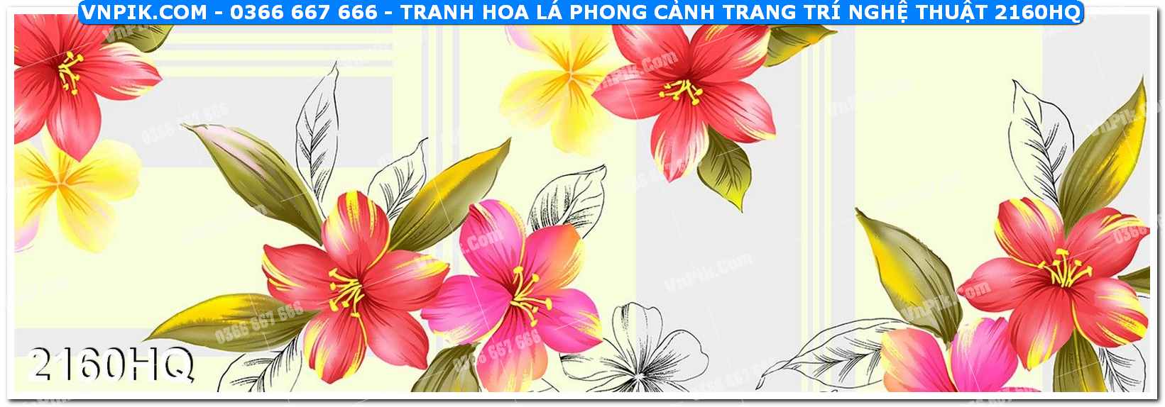 Tranh hoa lá phong cảnh trang trí nghệ thuật 2160HQ