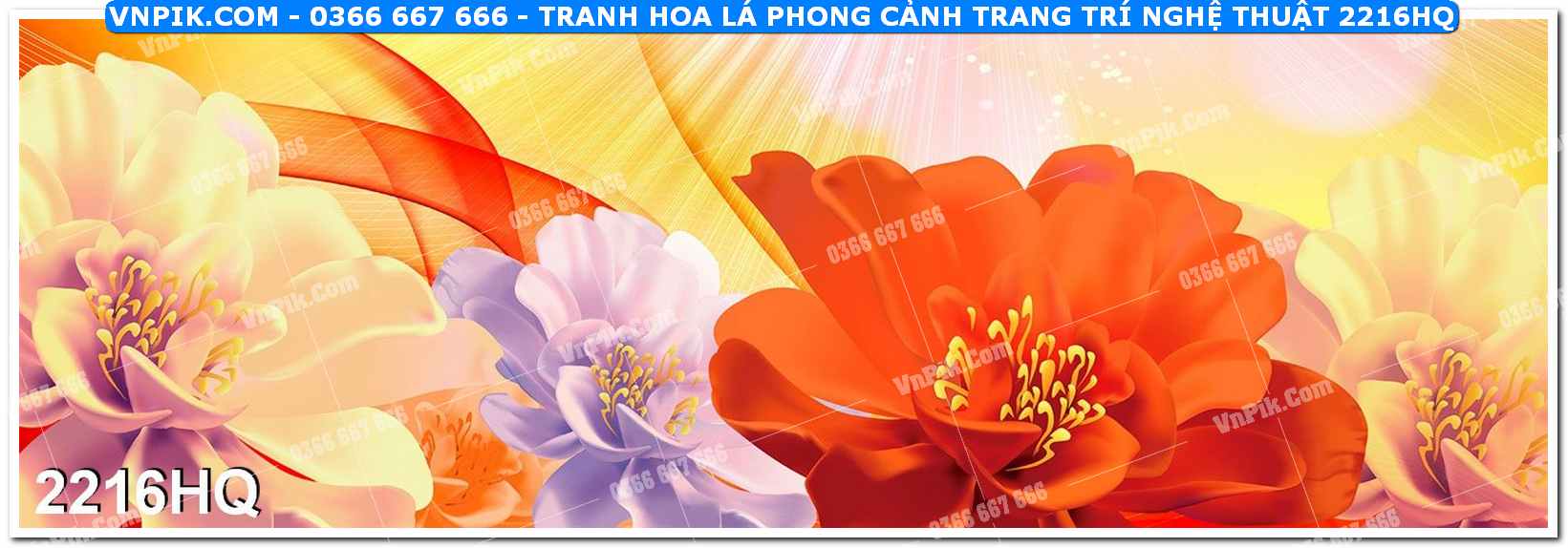 Tranh hoa lá phong cảnh trang trí nghệ thuật 2216HQ