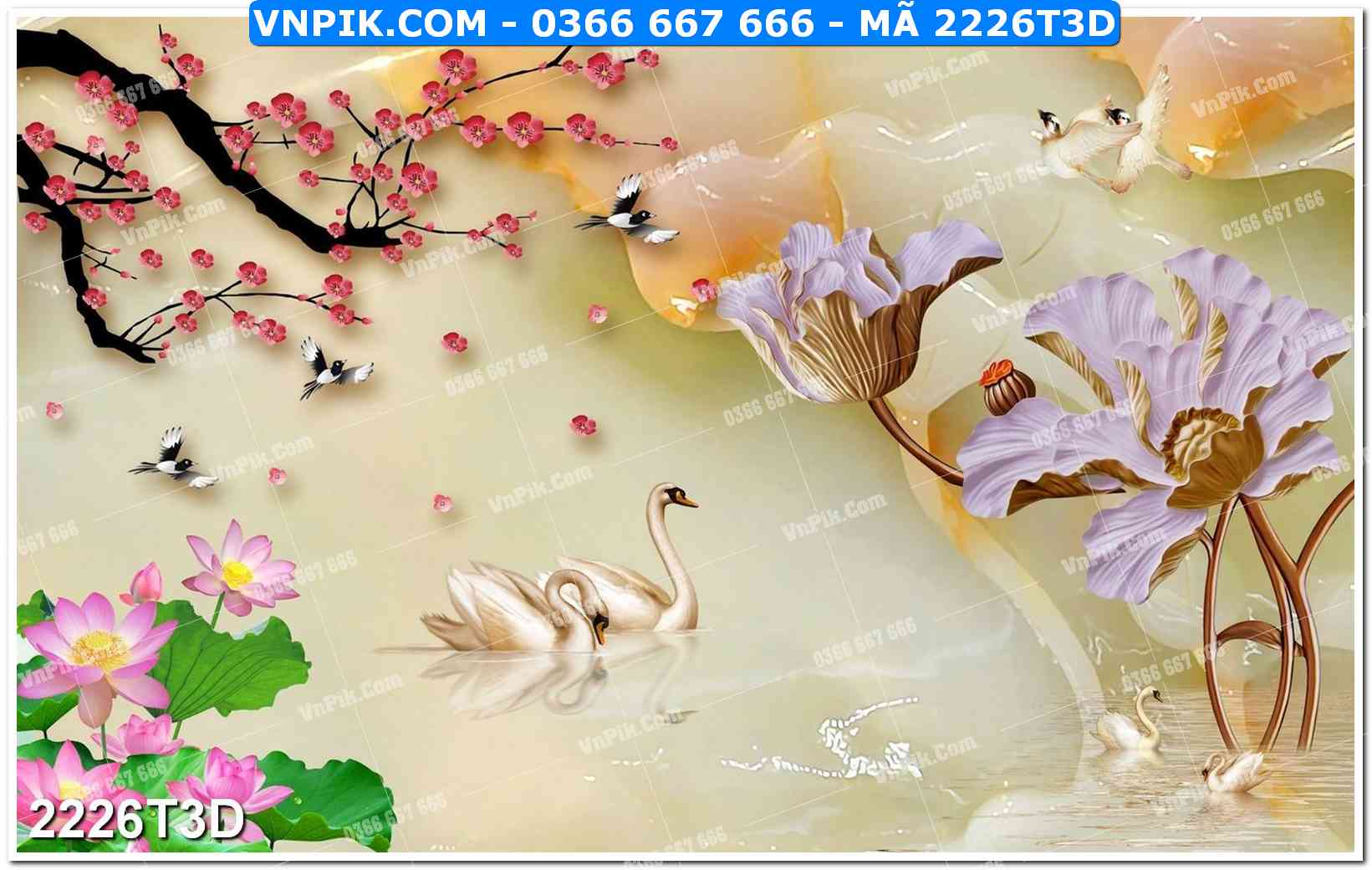 Trah Treo Tường – Tranh 3D Hiện Đại 2226T3D