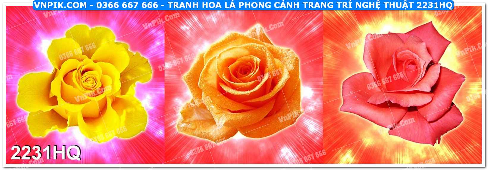 Tranh hoa lá phong cảnh trang trí nghệ thuật 2231HQ