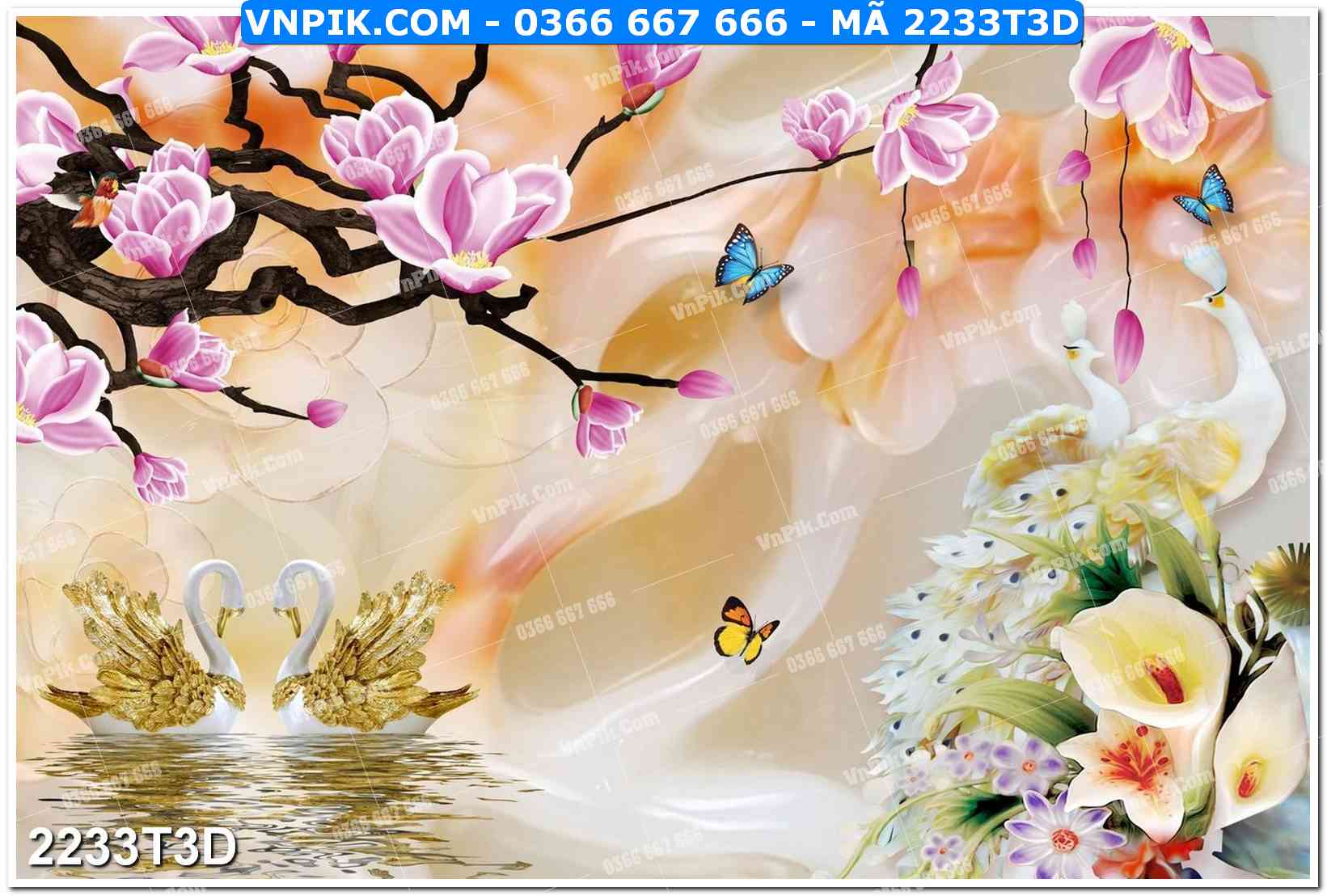 Trah Treo Tường – Tranh 3D Hiện Đại 2233T3D