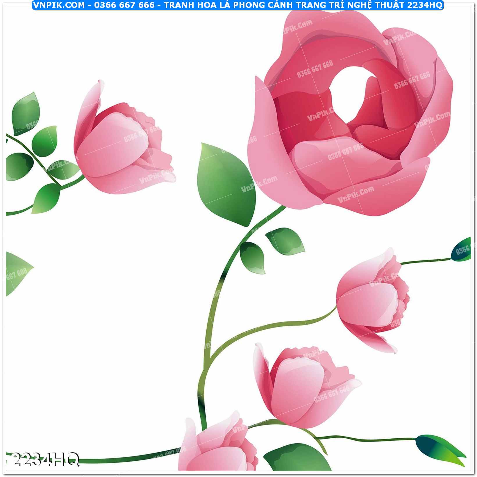 Tranh hoa lá phong cảnh trang trí nghệ thuật 2234HQ