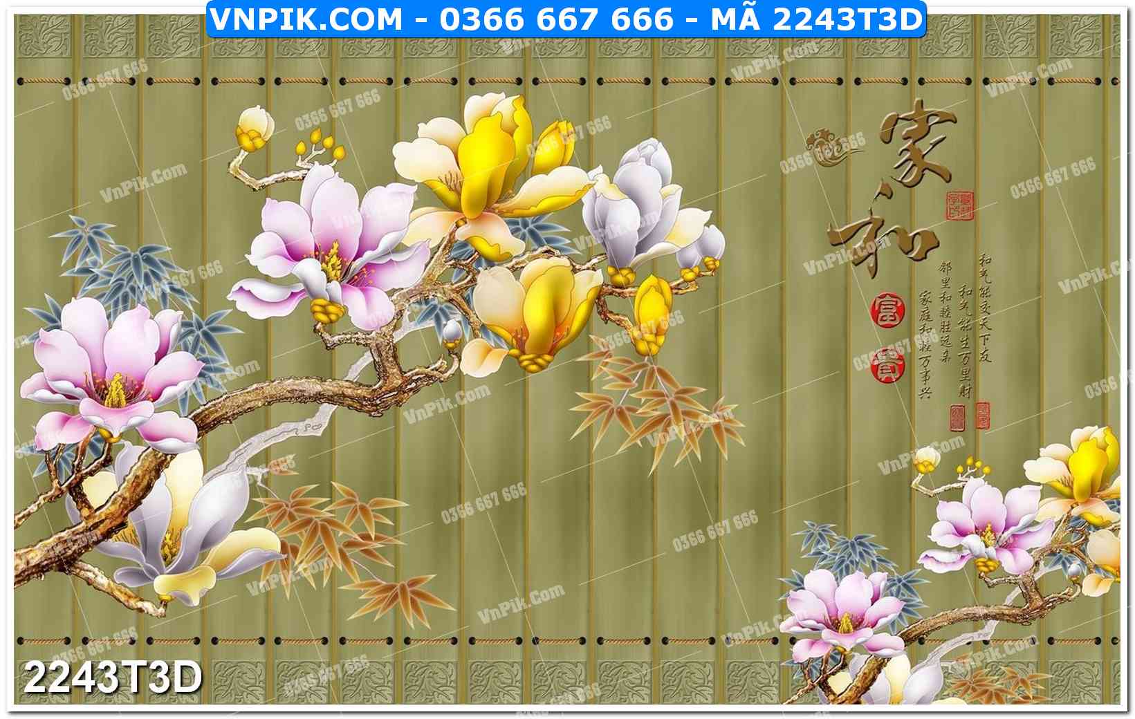 Trah Treo Tường – Tranh 3D Hiện Đại 2243T3D