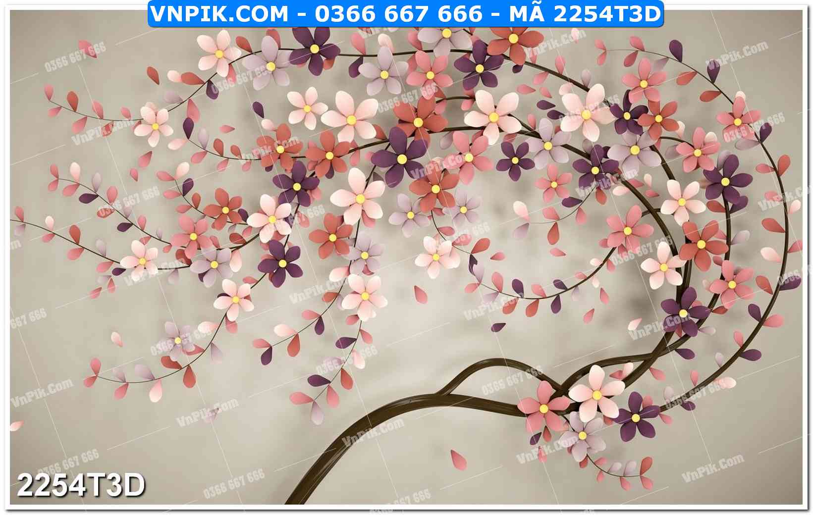 Trah Treo Tường – Tranh 3D Hiện Đại 2254T3D